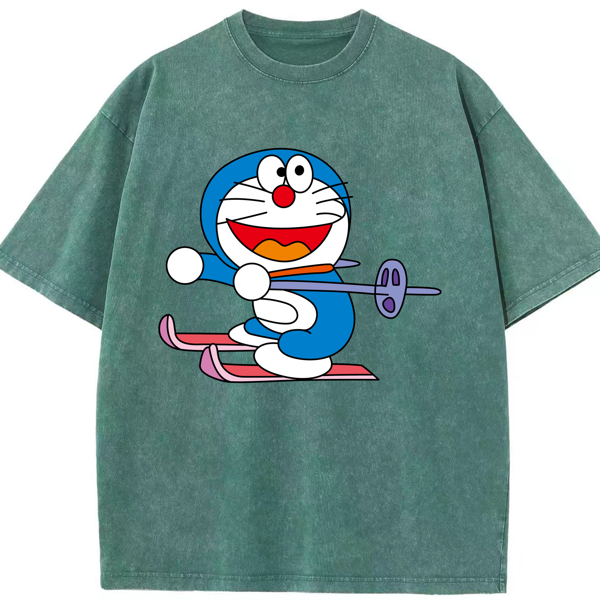 （画像用） ドラえもん Doraemon 綿100% ヴィンテージ風 半袖Tシャツ（フロントプリント）
